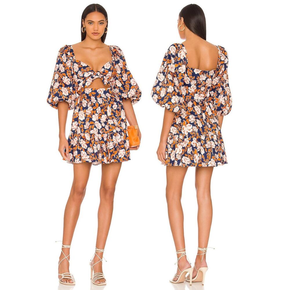 Amur Medina Mini Dress Festival Summer Vacation Floral Party Casual Preppy 6